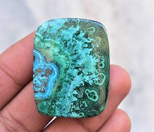 Piedra Preciosa Natural Rara de Crisocola, Malaquita y Azurita en Cabujón, Verde/Azul de Alta Calidad, Venta al Por Mayor - Product Image 3