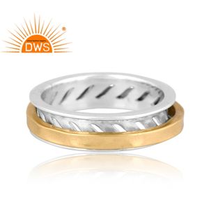 Elegante Anillo Giratorio Unisex de Plata de Ley Fina Hecho a Mano, Fabricante de Joyería de Plata - Product Image 2