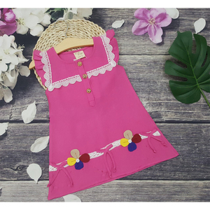 Vestido de verano para niñas, Top con falda, vestido de niña estampado para exportación a granel - Product Image 5