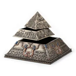 VERONESE עיצוב-מצרית פירמידת TIER זוגי תיבת תכשיט-קר יצוק ברונזה-OEM זמין