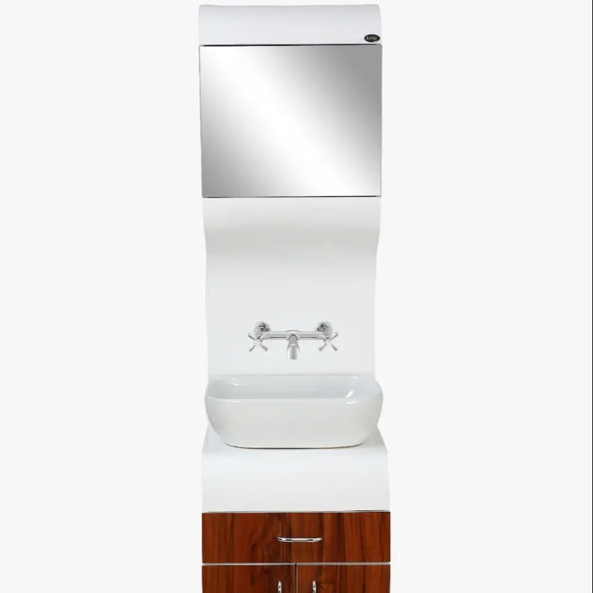 Tocador de baño impermeable de estilo europeo elegante, lavabo individual y espejo