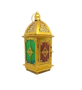 Linterna colgante de metal/vidrio oriental en diseño marroquí de alta calidad, Venta caliente de linternas de metal, ocasión navideña adecuada - Product Image 4