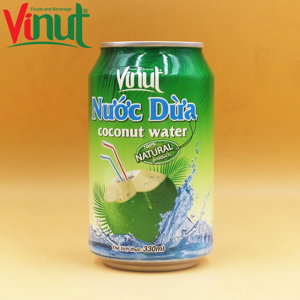 330Ml Vinut Kan (Uit Blik) Originele Smaak Kokosnoot Water Bedrijf Drank Product Ontwikkeling Lage Carb Iso Certificaat