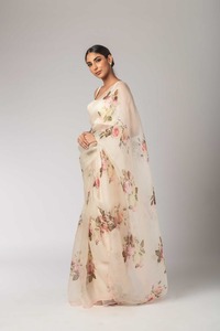 Sarees Silk Party Wear Indian Latest Designer Women Wear Sari con blusa Japan Satin Crape Silk Soft Fabrics Impresión digital Sari - Product Image 6