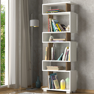 Meilleur vendeur de Turquie, bibliothèque Blok exclusive de luxe, moderne, en aggloméré blanc-noyer, pour chambre à coucher ou hôtel, meubles de maison - Product Image 2