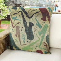Sarung Bantal Lempar 100% Poliester dengan Motif Daun Kartun Bergaris Geometris Tenun Jacquard Modern, Hewan, dan Titik-titik Laut untuk Rumah dan Hotel