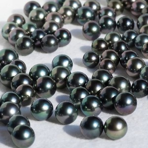 Wholesale Natural High Quality Seawater Peacock Black Loose Tahitian Pearls Round Shape For Jewelry Making