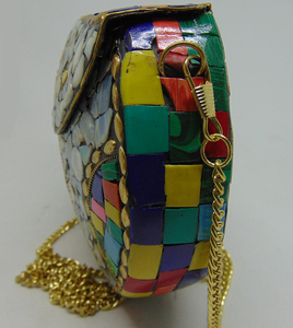 2021 Fashion Design Mosaic Women's Handbag Clutch Evening Party <b>Bag</b> by Lowellcraft.com Metal Flap - Product Image 2