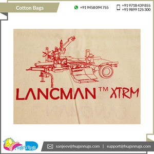 Suministro al por mayor de bolsas de lona de algodón 100% de la mejor calidad Forma rectangular con logotipo personalizado Diseño llamativo Compras de viaje - Product Image 2