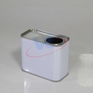 Premium 0.5 Liter Rectangular Tin Metal <b>Can</b> Square-Shaped with White/Gold Coating - Product Image 5