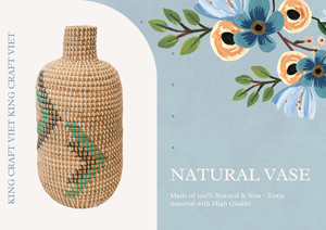 Jarrón de decoración de algas marinas naturales tejidas a mano, jarrón de suelo de algas marinas Vintage, soporte de paraguas de mimbre Natural hecho a mano bohemio - Product Image 4