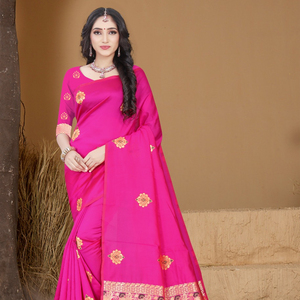 Bollywood Designer Saree Designer Miroir Travail Fleur Conception Tissu De Soie Doux Impression Numérique Marron Couleur Sari avec Blouse Inde Vêtements - Product Image 1