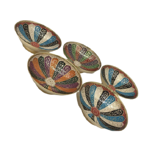Juego de seis cuencos decorativos para servir para uso doméstico y hotelero, cuencos de latón multicolor para servir comida en la India - Product Image 4
