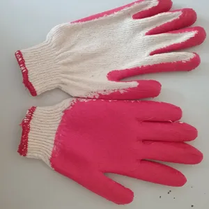 Gestrickte Baumwolle Handschuhe mit Natürlichen Latex Beschichtet