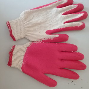 Guantes de punto de Algodón con revestimiento de látex natural para protección de manos y brazos - Product Image 1