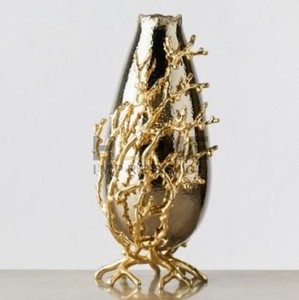 Calla Lilly Métal Fleur Et Branches Décoratif Fleur De Cerisier Vase En Métal Pour La Maison Hôtel Table Top Vases À Fleurs Pour Offre Spéciale - Product Image 3