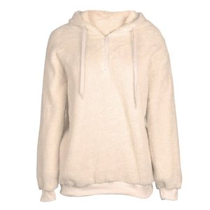 OEM Winter Women Warm Fleece Long Sleeve Hooded <b>Fluffy</b> Sweatshirt Pullover - Product Image 1