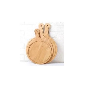 Tabla de cortar de madera real para pizza de acacia y plato de madera para servir pizza, utensilios de cocina y tablero de madera para pelar pizza - Product Image 1