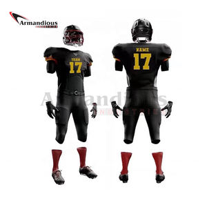 เครื่องแบบฟุตบอลอเมริกันผ้าโพลีเอสเตอร์แบบสั้นระบายอากาศได้ดีดีไซน์พลัสไซส์ตามสั่ง - Product Image 6