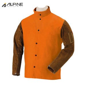 OEM tailles personnalisées veste de soudage en cuir confortable ignifuge anti-coupure résistant à la chaleur forte cousu pour la sécurité en vente - Product Image 5