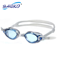Lunettes de natation pour adultes SAEKO avec verres en PC anti-buée et protection UV, sangle en silicone certifiée