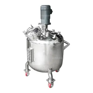 50L Small Stainless Steel Movable Mixing Tank Lab Mixer With Overhead Stirrer And Wheels