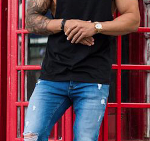 Camisetas sin mangas de algodón 100% para hombre sin mangas de color negro con logotipo personalizado - Product Image 4