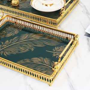 ถาดสำหรับโรงแรมปาร์ตี้สไตล์อเมริกันสีทองและสีดำ - Product Image 3