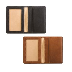 หนังแท้สีดำสีน้ำตาลขนาดเล็ก Id ผู้ถือบัตรกรณีบัตร - Product Image 1