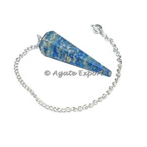 Curación pulido lapislázuli 6 facetado péndulos venta al por mayor - Product Image 1