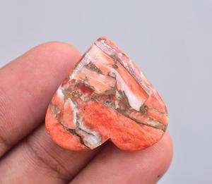Arizona Turquoise Heart Cabochon Wholesale Turquoise Heart Shape Gemstone Sponge Coral With Copper Turquoise Heart Cabochon - Product Image 3