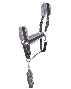 Soft Padded ปรับ Horse Head Collar Halter ขนแกะหัวหัวขนสัตว์คอม้าขี่ม้าอุปกรณ์ Am598 - Product Image 1
