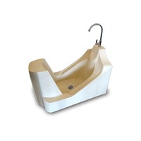 Wudumate Lavabo ovale moderne sur piétement pour ablutions musulmanes, en terrazzo, pour lavage des pieds, monotrou, capacité 12L, finition mate beige