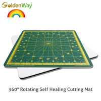 GoldenWay 360 gradi a rotazione completa autorigenerante tappetino da taglio in PVC con Base antiscivolo 8x8 pollici 7mm di spessore per forniture artistiche