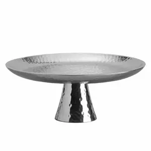 Ideias de produto design decorativo, venda por atacado de prata martelheiro suporte de bolo de metal para festa de casamento e uso de restaurante