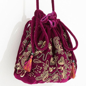 STYLISH--PARTY & <b>WEDDING</b>- for--POTLI--BAGS WITH--BEAUTIFUL-EMBELLISHED WITH ZARDOZI WORK-2021. - Product Image 1