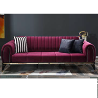 Moderno Juego de Sofás Extensibles Tapizados de Estilo Turco con Estructura de Madera Sólida para Sala de Estar, Apartamento, Centro Comercial, Villa, Hospital en Canadá