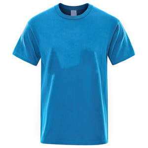 T-shirt personnalisé 100% coton pour homme Impression de logo de haute qualité Tissu tricoté à manches courtes épais et respirant surdimensionné - Product Image 3