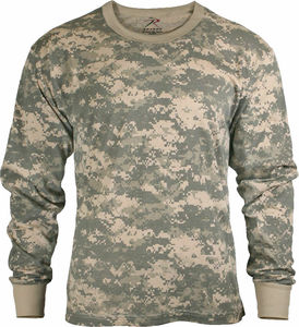 T-shirt à manches longues pour homme, design camouflage, t-shirt pour homme, matière coton et polyester, tissu de haute qualité, col rond - Product Image 2