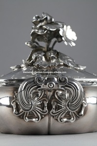 Platos de servicio clásicos con cubierta para el hogar, utensilios de cocina para Hotel, vajilla de Hotel, platina de decoración, plato de Metal pulido plateado - Product Image 6