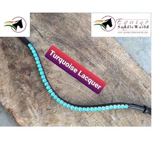 Luxe à la mode équestre CHEVAL BROW BAND Turquoise Laque Cristal avec dos ouvert Ruban adhésif boucle chevaux pratiques - Product Image 3