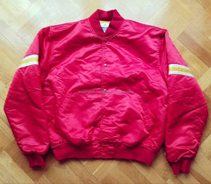 Chaqueta de bombardero de satén de algodón genuino 100% para hombres y mujeres chaqueta de Letterman de béisbol Varsity Unisex de alta calidad personalizada - Product Image 1