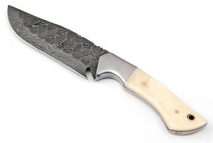 มีดใบตายเหล็กดามัสกัสทำมือ Zafar Traders รุ่น ZR1498 ด้ามจับกระดูก ปลอดภัย แข็งแรง เหมาะสำหรับล่าสัตว์ กิจกรรมกลางแจ้ง และงานอุตสาหกรรม - Product Image 4