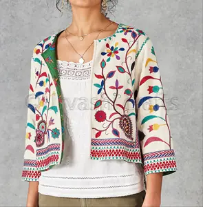 2019 OEM Free Size Fashionable hand Embroidery Jacket Latest Women Clothing Supplier Boho Chic Suzani jacket