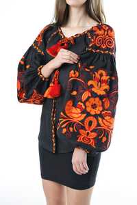 Vestido de verano de algodón de manga larga, cuello en V - Product Image 3