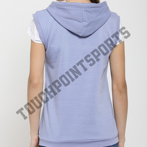 เสื้อกันหนาวครอปแขนกุดมีฮู้ดสำหรับผู้หญิง,ลายดอกไม้ - Product Image 3