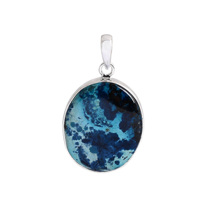 Hermosa Plata de Ley 925, joyería chapada en rodio, pendientes de piedras preciosas naturales Crysocolla Unisex, colgante de moda para fiestas - Product Image 1