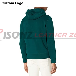 Sweats à capuche personnalisés pour hommes imprimés en noir de qualité pour l'hiver-Polyester/coton teint en plaine - Product Image 2