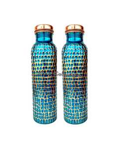 Vente en gros de bouteilles en cuivre pur faites à la main style vintage pour boire directement une hydratation optimale saine et applicable pour boire bouillant - Product Image 6