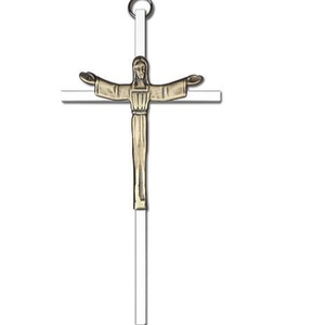 Croix d'église en laiton nickelé CRUCIFIX fournitures d'église cuivworld inde - Product Image 1